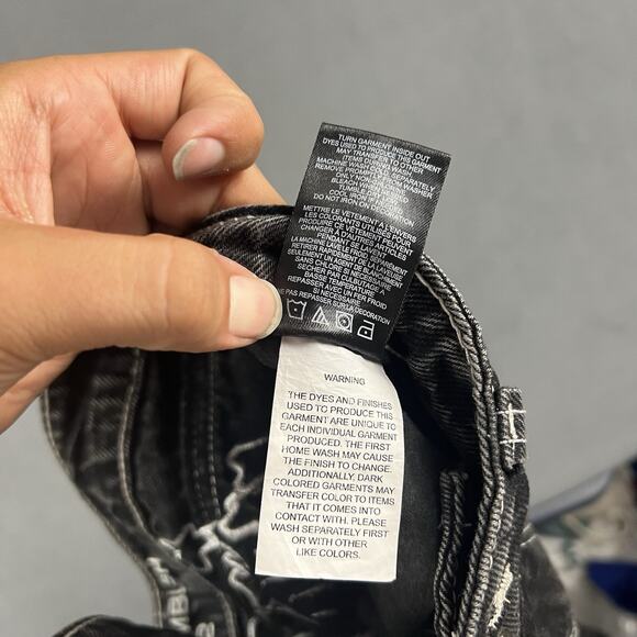 Ninth Hall Ambush Jeans Mens 32 Black Eagle Snake Baggy Wide Leg Hip Hop Y2K - Picture 13 of 14